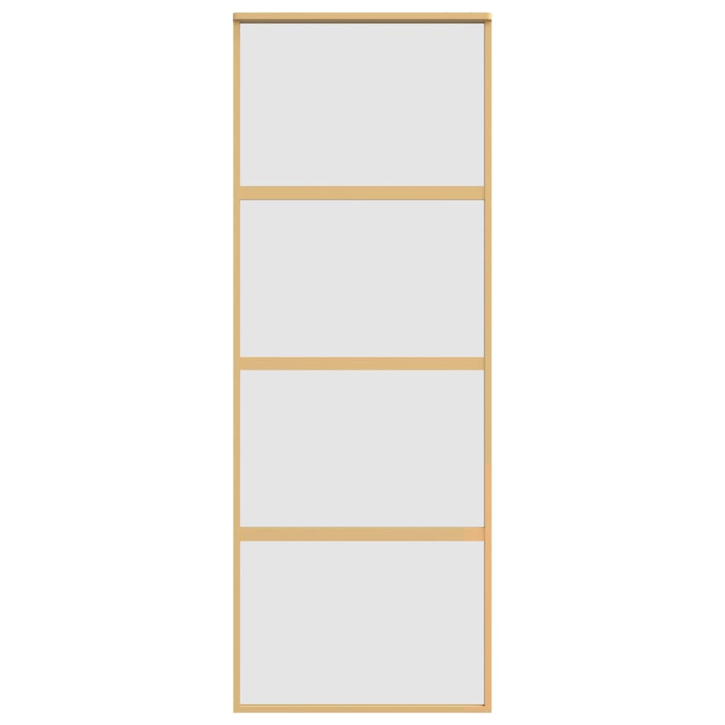 vidaXL Sliding Door Gold 76x205 cm Frosted ESG Glass and Aluminium