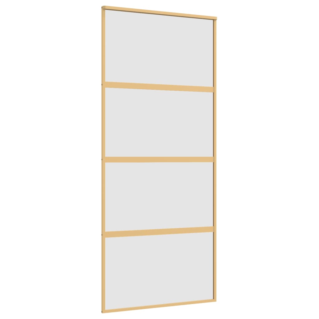 vidaXL Sliding Door Gold 90x205 cm Frosted ESG Glass and Aluminium