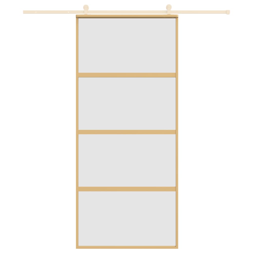 vidaXL Sliding Door Gold 90x205 cm Frosted ESG Glass and Aluminium