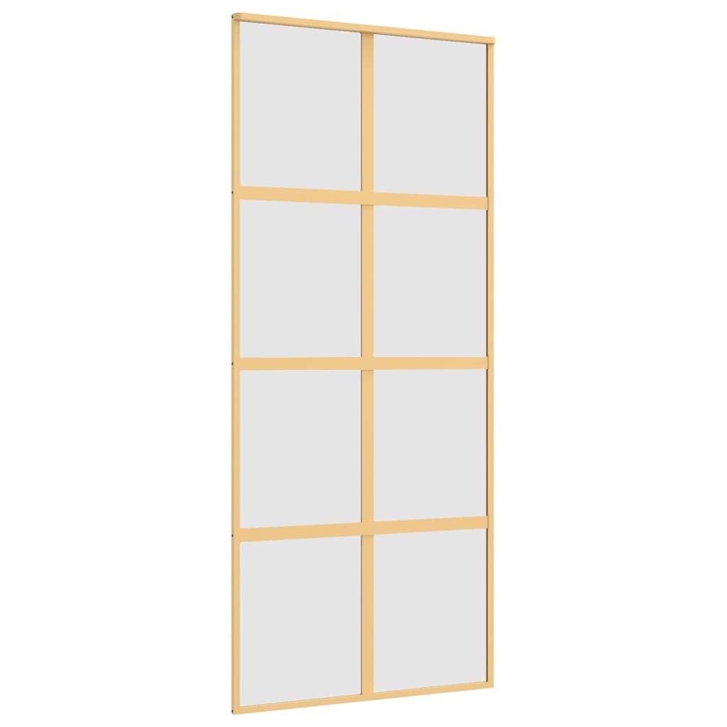 Sliding Door Gold 90x205 cm Frosted ESG Glass and Aluminium