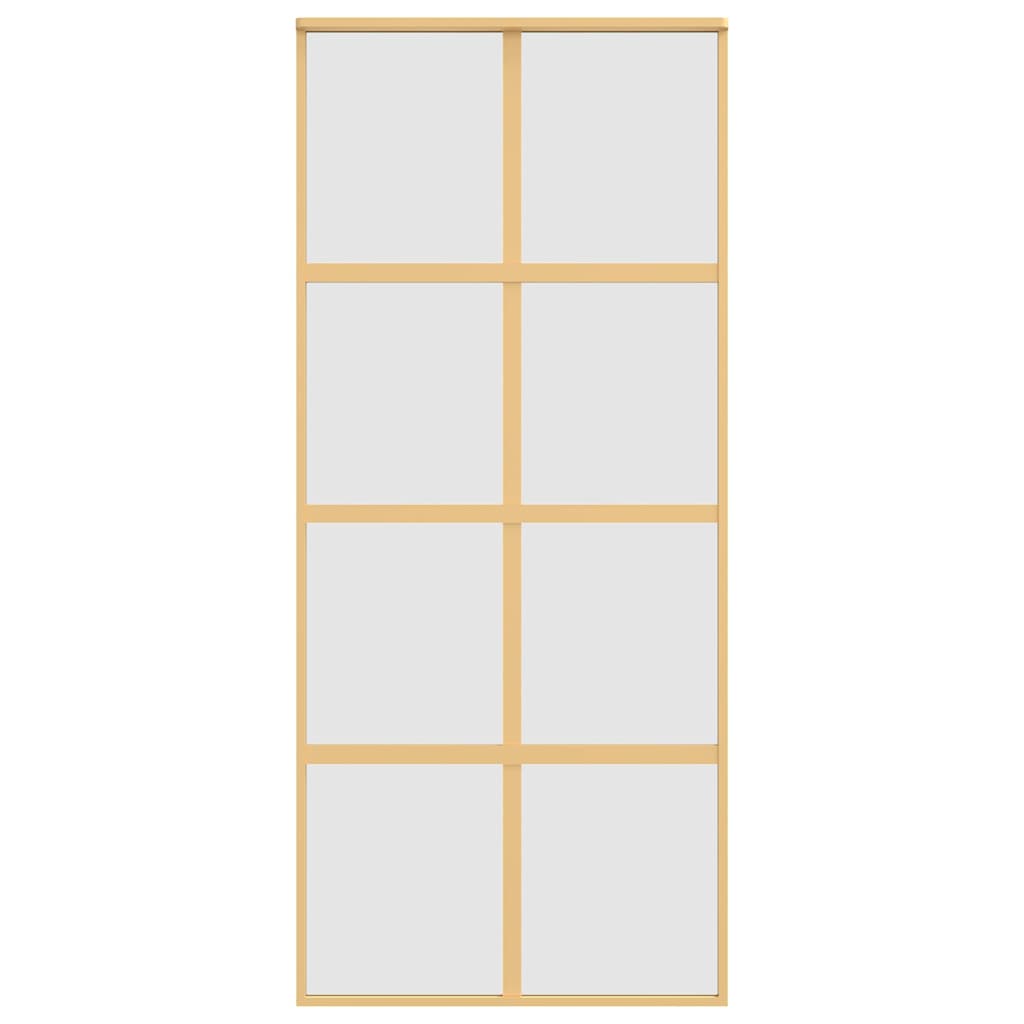 Sliding Door Gold 90x205 cm Frosted ESG Glass and Aluminium