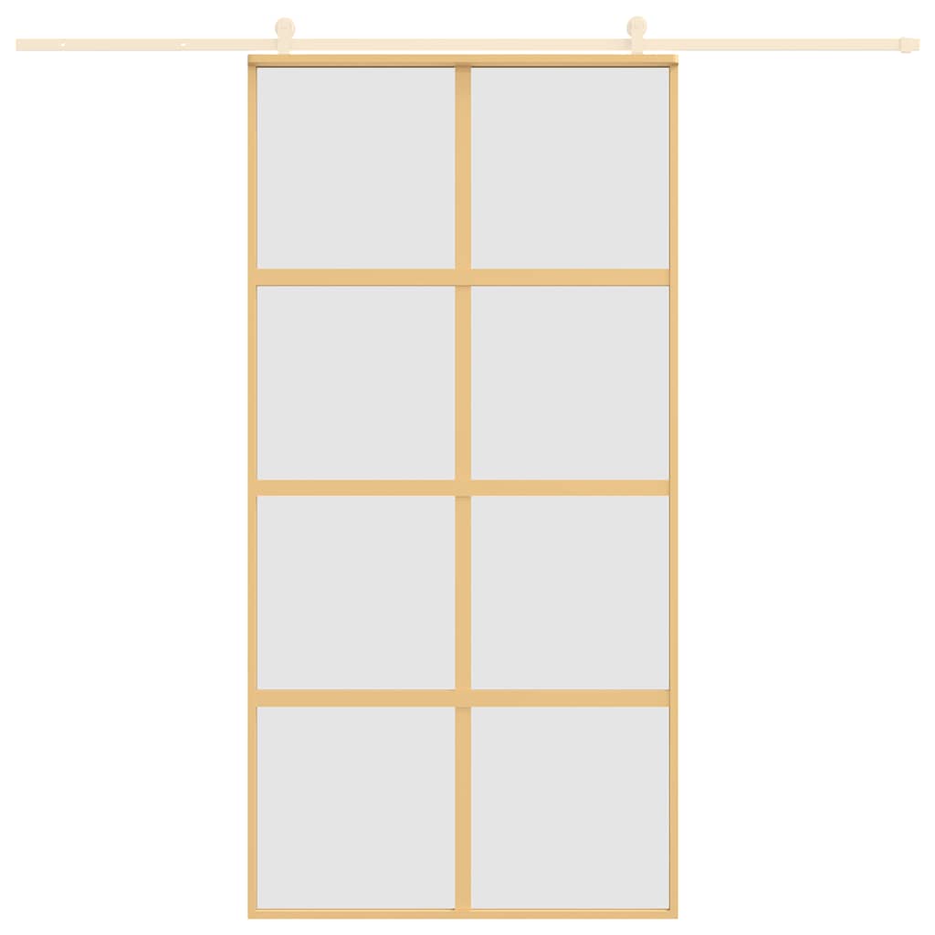 Sliding Door Gold 102.5x205 cm Frosted ESG Glass and Aluminium