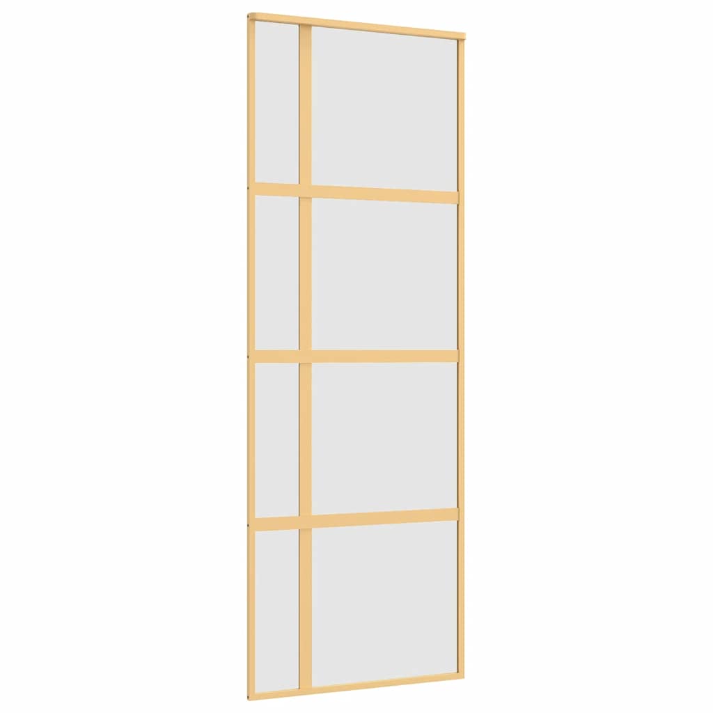 Sliding Door Gold 76x205 cm Frosted ESG Glass and Aluminium