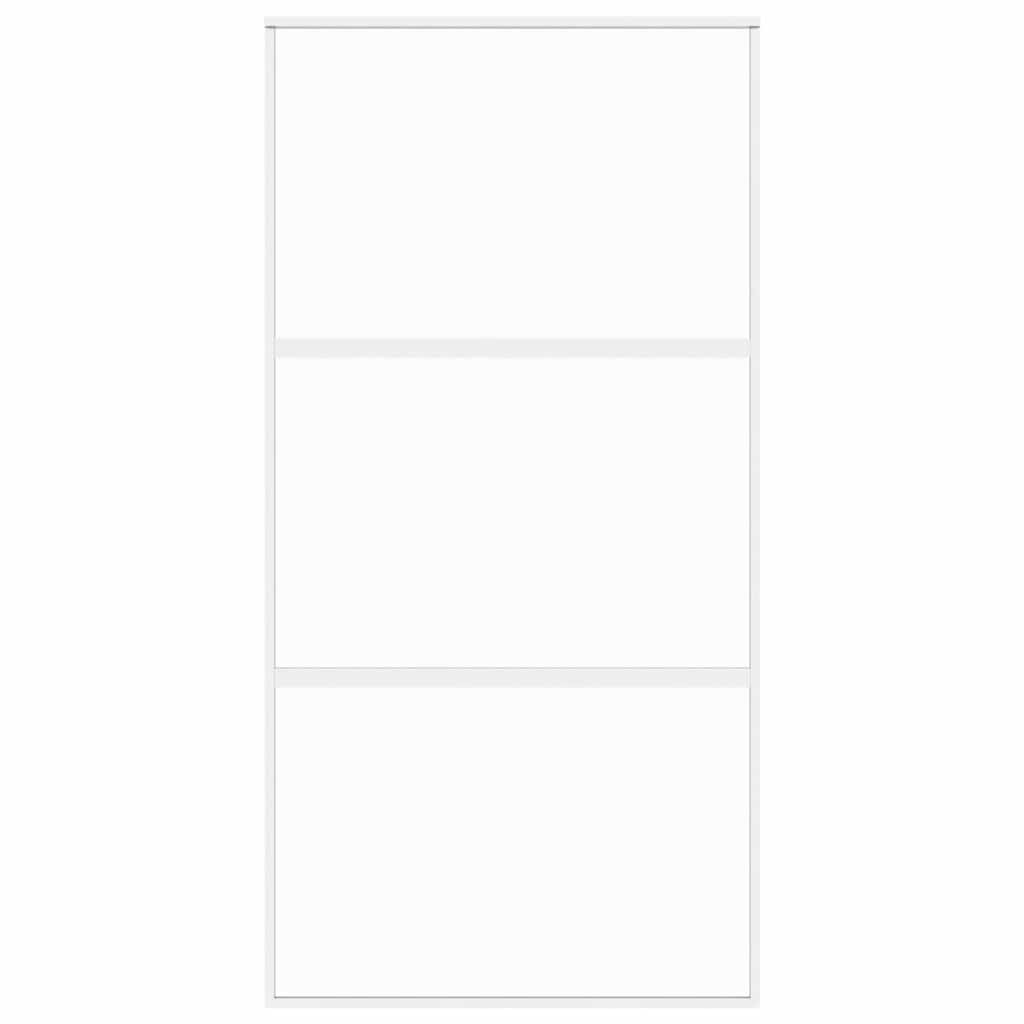 Sliding Door White 102.5x205 cm Tempered Glass and Aluminium