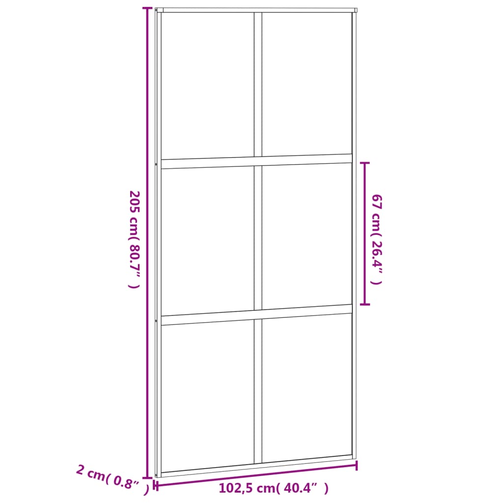 vidaXL Sliding Door White 102.5x205 cm Tempered Glass and Aluminium