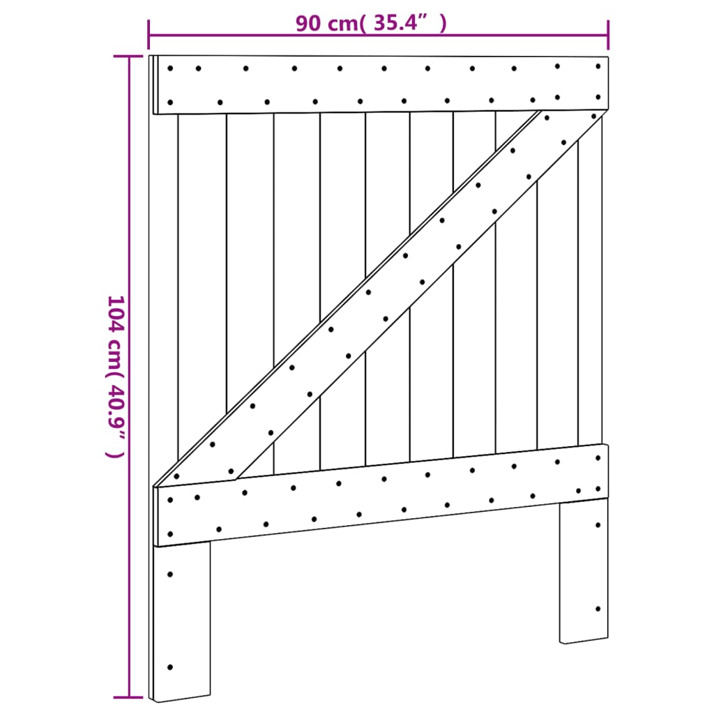 Headboard 90x104 cm Solid Wood Pine