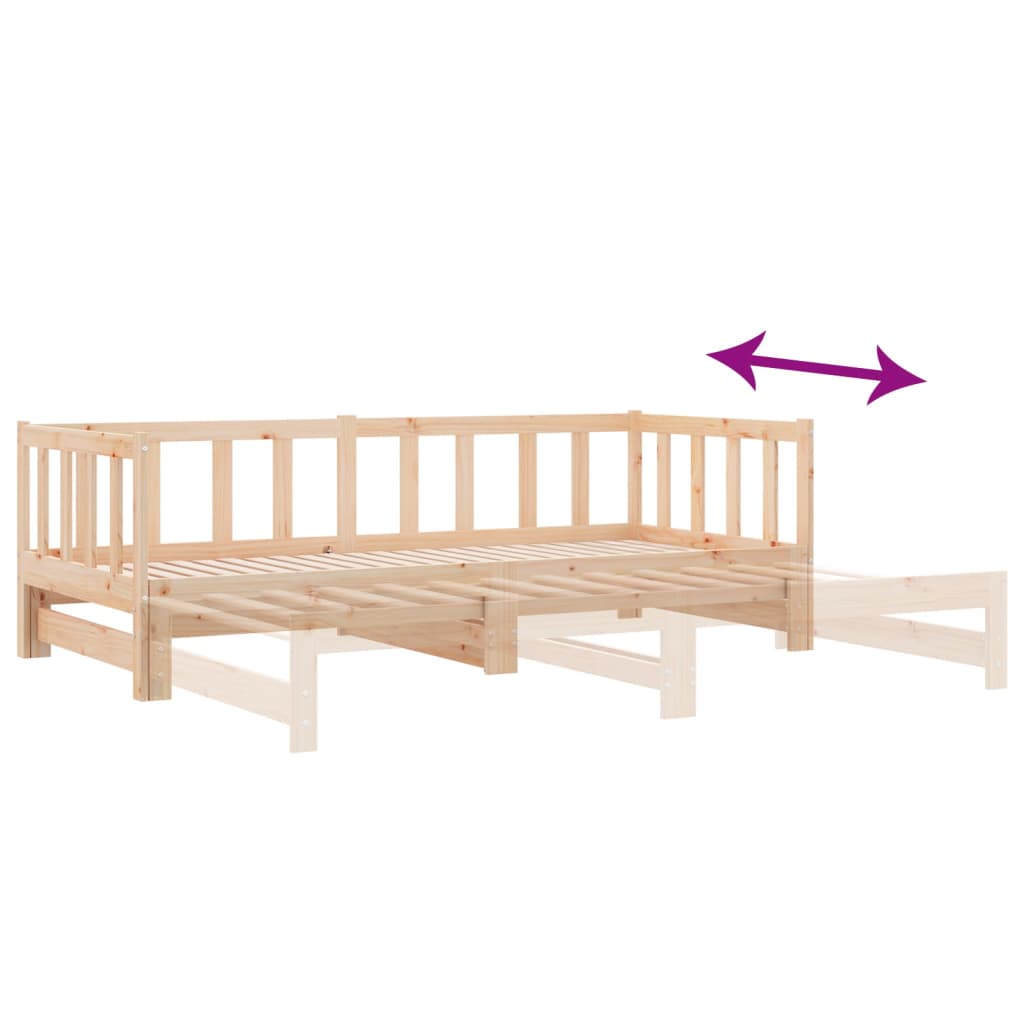 Day Bed with Trundle without Mattress 90x200 cm Solid Wood