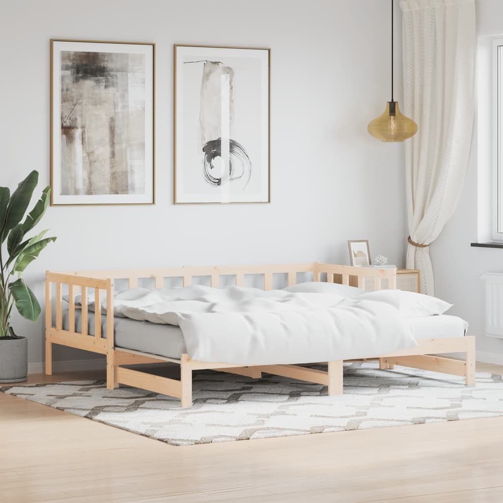 vidaXL Day Bed with Trundle 80x200 cm Solid Wood Pine