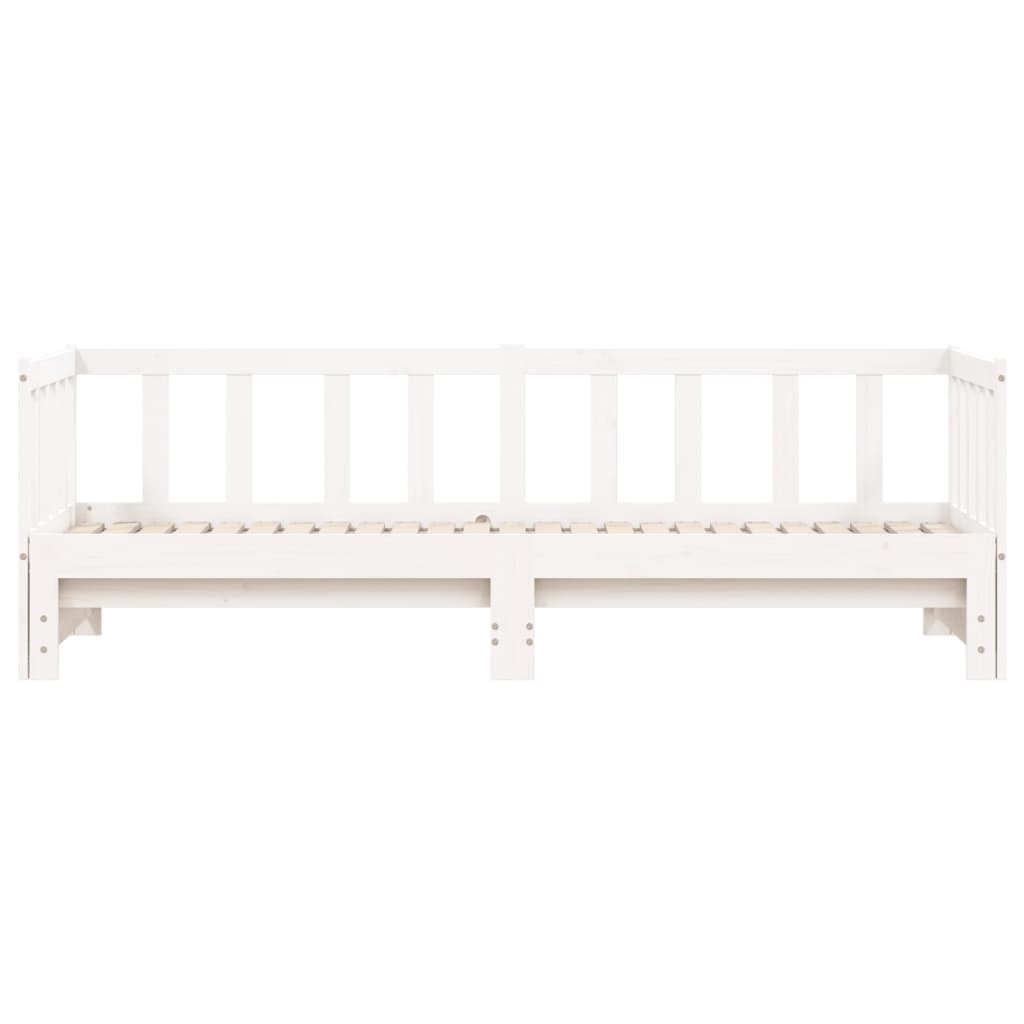 vidaXL Day Bed with Trundle without Mattress White 80x200 cm Solid Wood