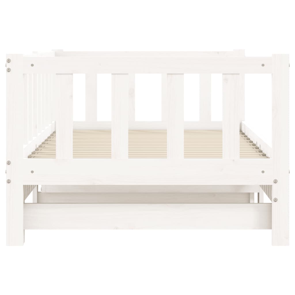 vidaXL Day Bed with Trundle without Mattress White 80x200 cm Solid Wood