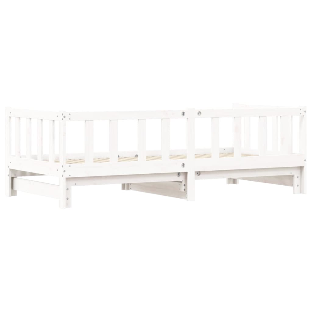 vidaXL Day Bed with Trundle without Mattress White 80x200 cm Solid Wood