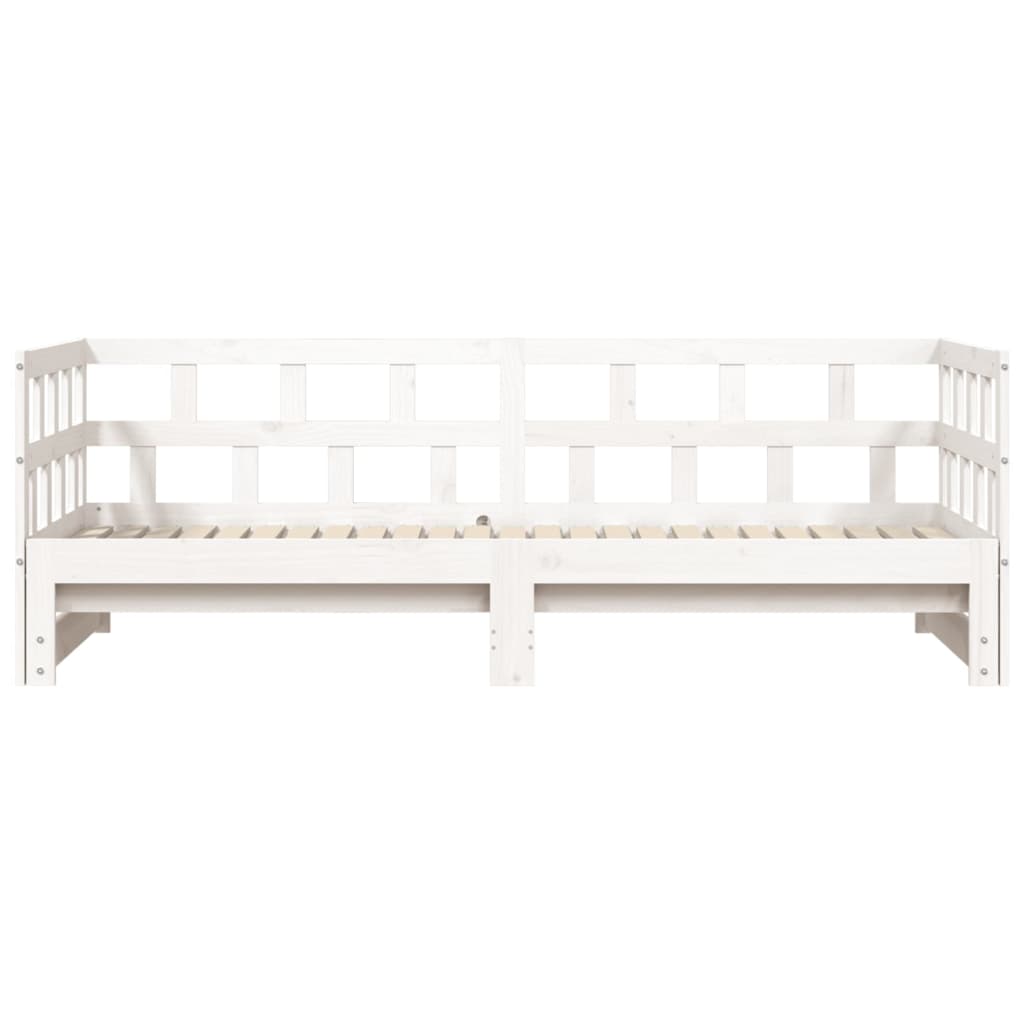 vidaXL Daybed with Trundle without Mattress White 90x190 cm Single Solid Wood