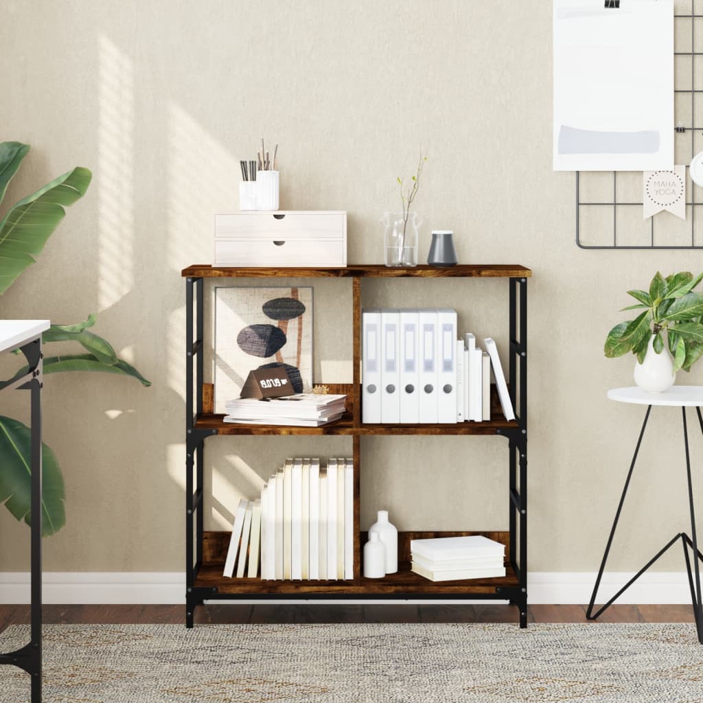 Bookshelf Smoked Oak 78,5x33x82 cm Engineered Wood