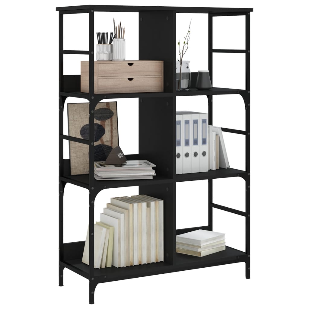 Bookshelf Black 78,5x33x117,5 cm Engineered Wood