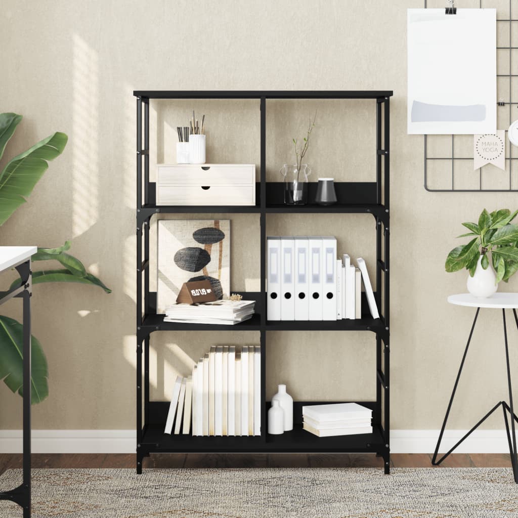 Bookshelf Black 78,5x33x117,5 cm Engineered Wood