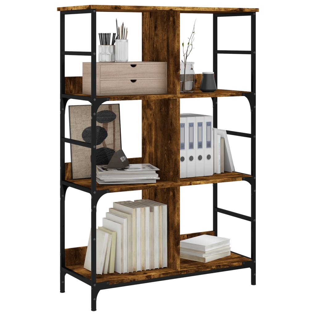 Bookshelf Smoked Oak 78,5x33x117,5 cm Engineered Wood