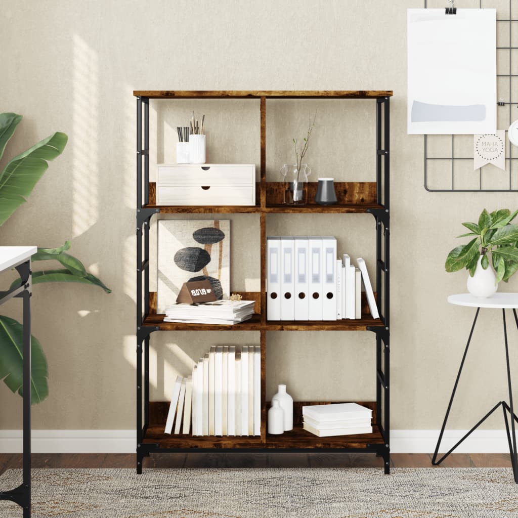 Bookshelf Smoked Oak 78,5x33x117,5 cm Engineered Wood