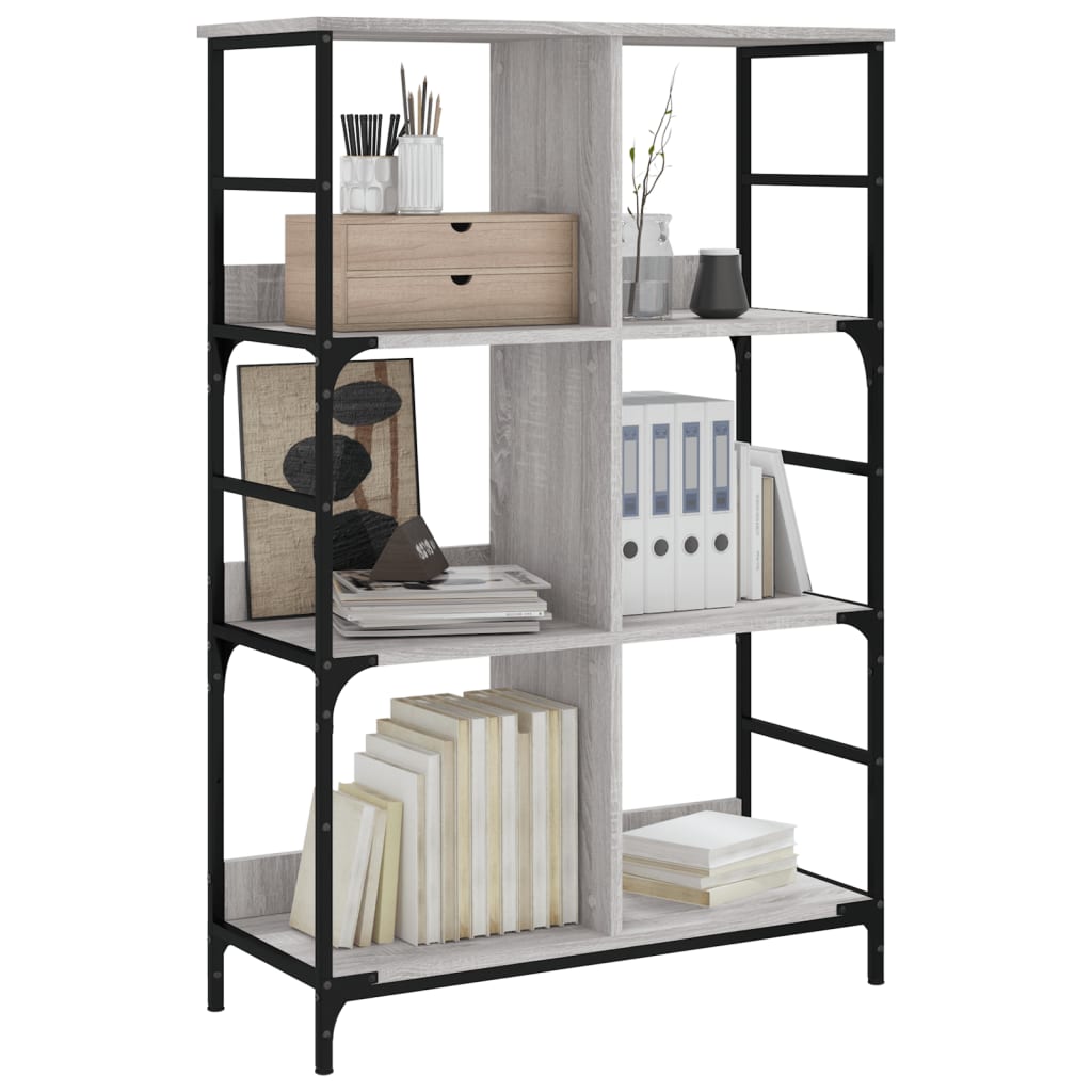 Bookshelf Grey Sonoma 78,5x33x117,5 cm Engineered Wood