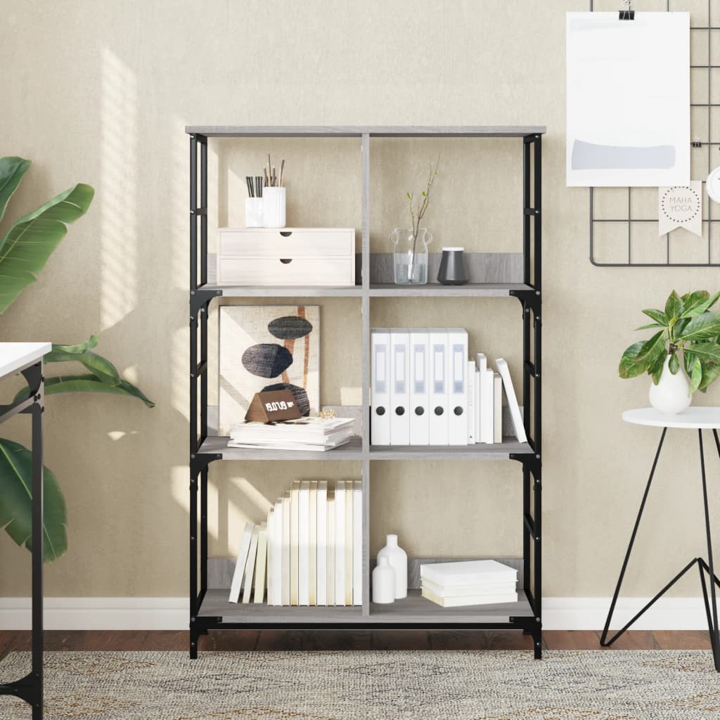 Bookshelf Grey Sonoma 78,5x33x117,5 cm Engineered Wood