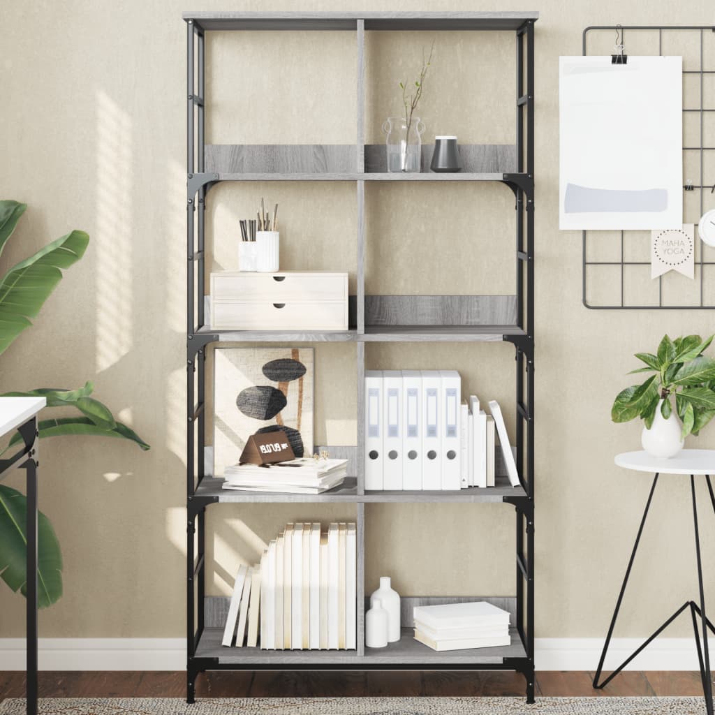 Bookshelf Grey Sonoma 78,5x33x153 cm Engineered Wood