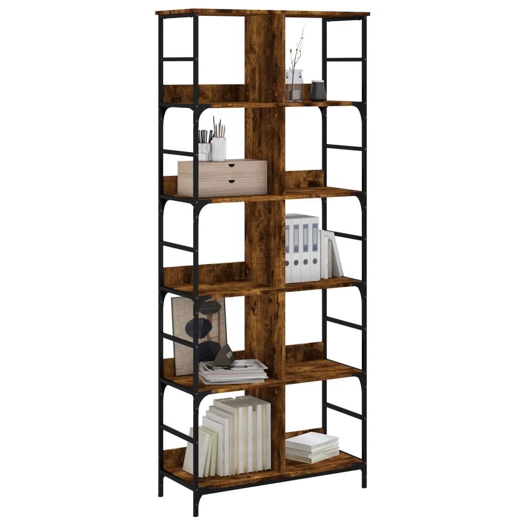 Bookshelf Smoked Oak 78,5x33x188,5 cm Engineered Wood