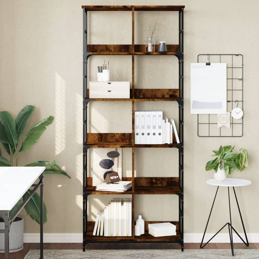 Bookshelf Smoked Oak 78.5x33x188.5 cm Engineered Wood