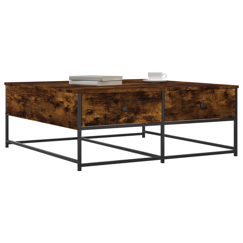 Coffee Table Smoked Oak 100x99x40 cm Engineered Wood