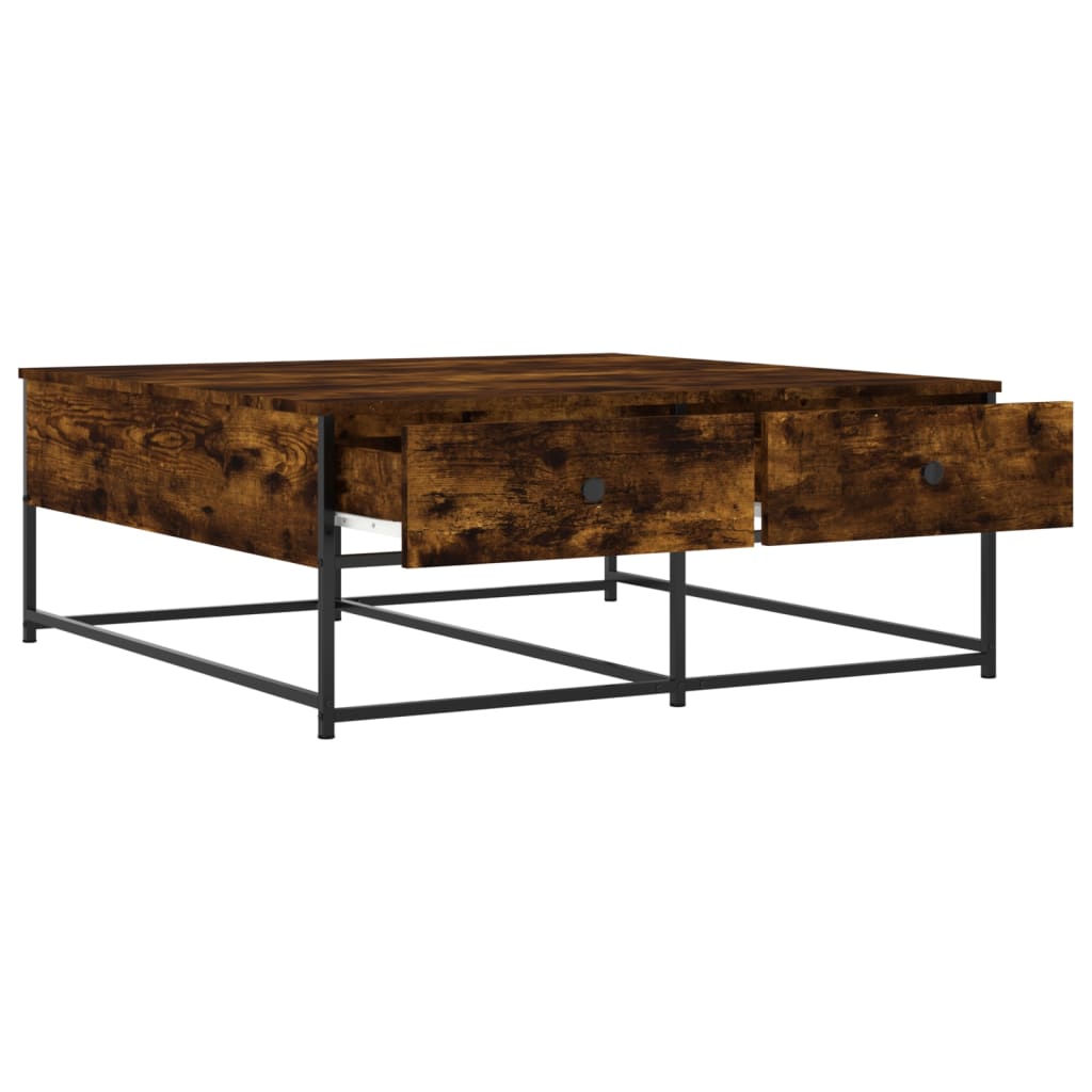 Coffee Table Smoked Oak 100x99x40 cm Engineered Wood
