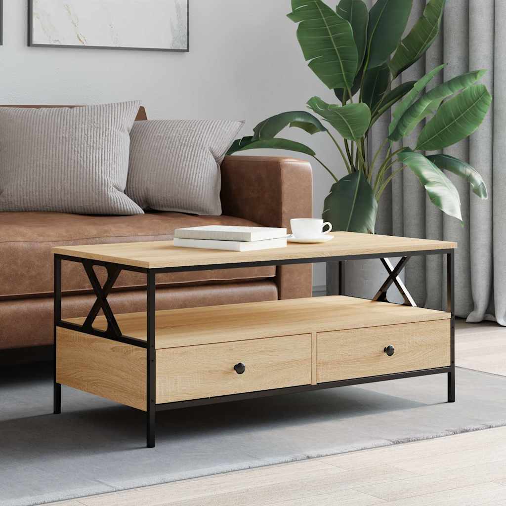 Coffee Table Sonoma Oak 100x51x45 cm Engineered Wood