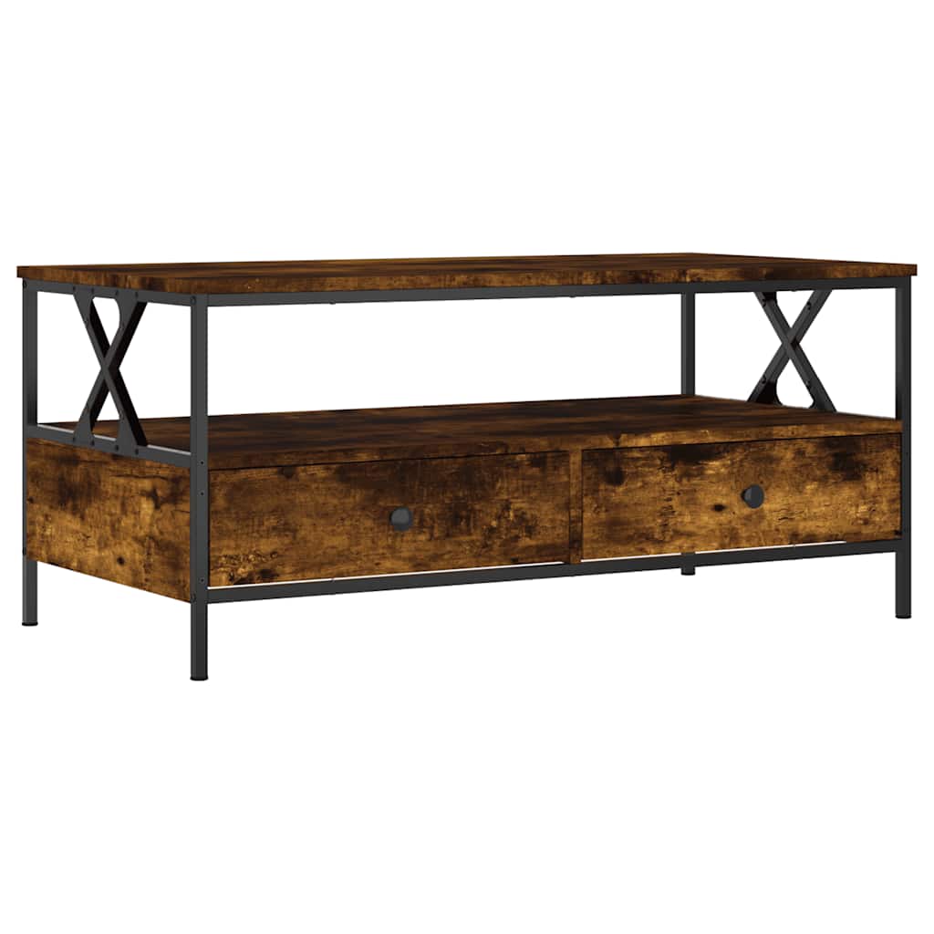 Coffee Table Smoked Oak 100x51x45 cm Engineered Wood