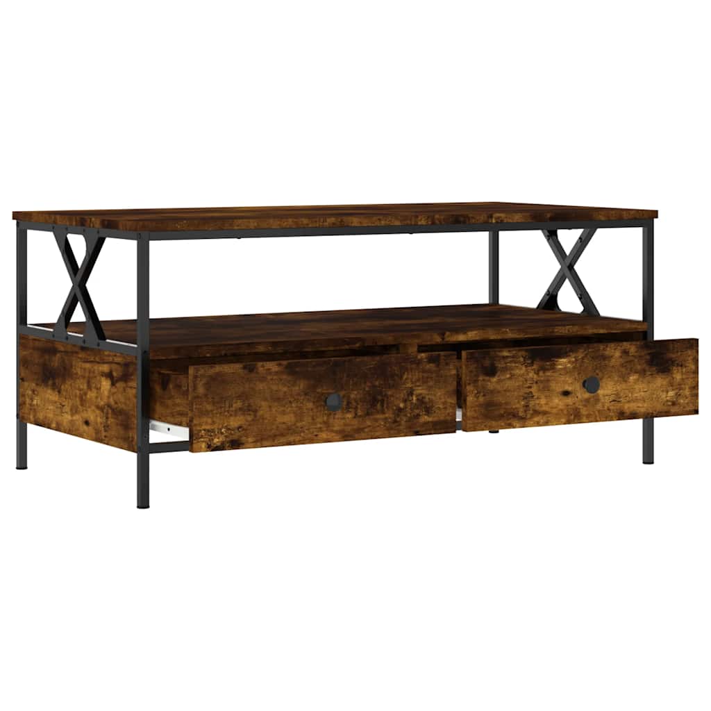 Coffee Table Smoked Oak 100x51x45 cm Engineered Wood