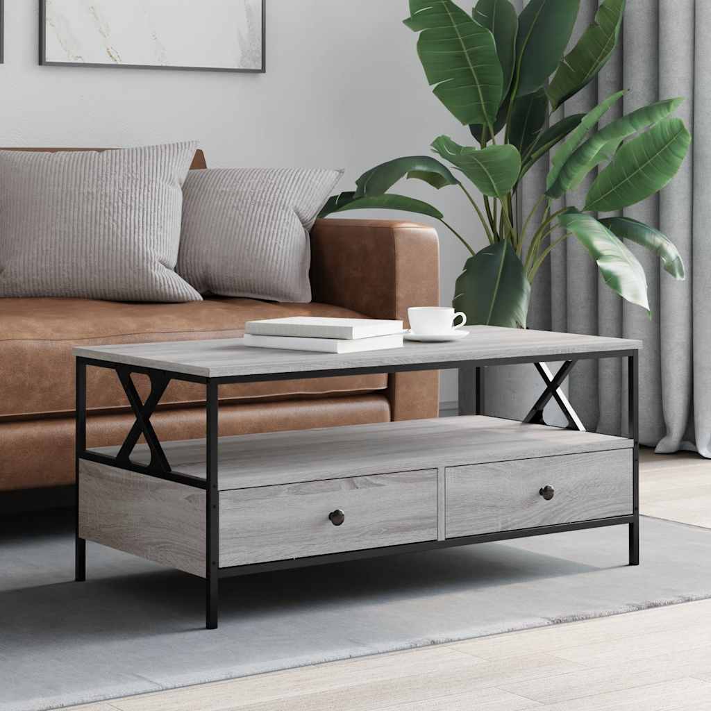 Coffee Table Grey Sonoma 100x51x45 cm Engineered Wood