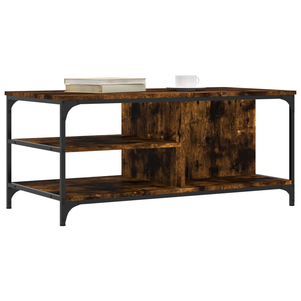Coffee Table Smoked Oak 100x50x45 cm Engineered Wood