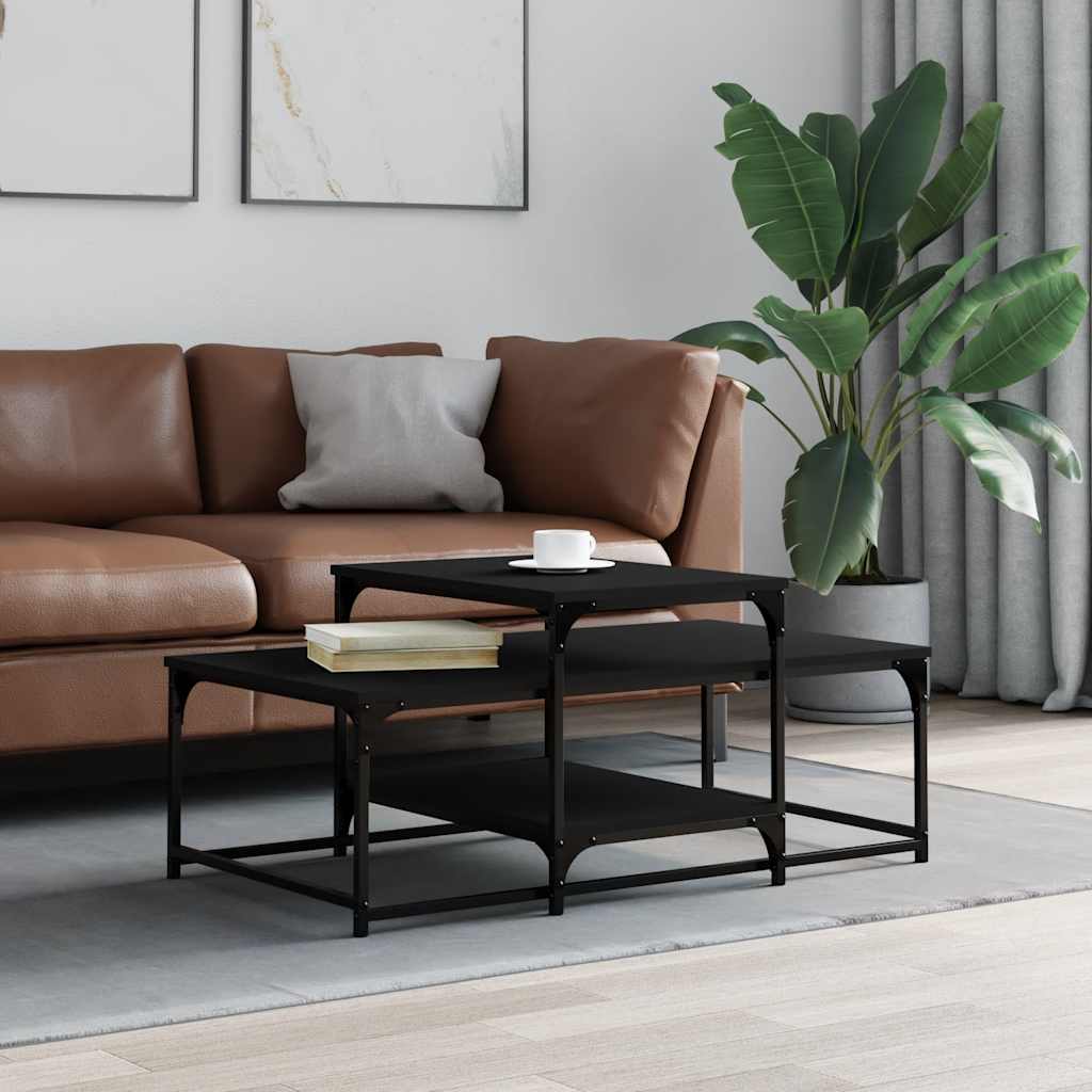 Coffee Table Black 102x60x45 cm Engineered Wood