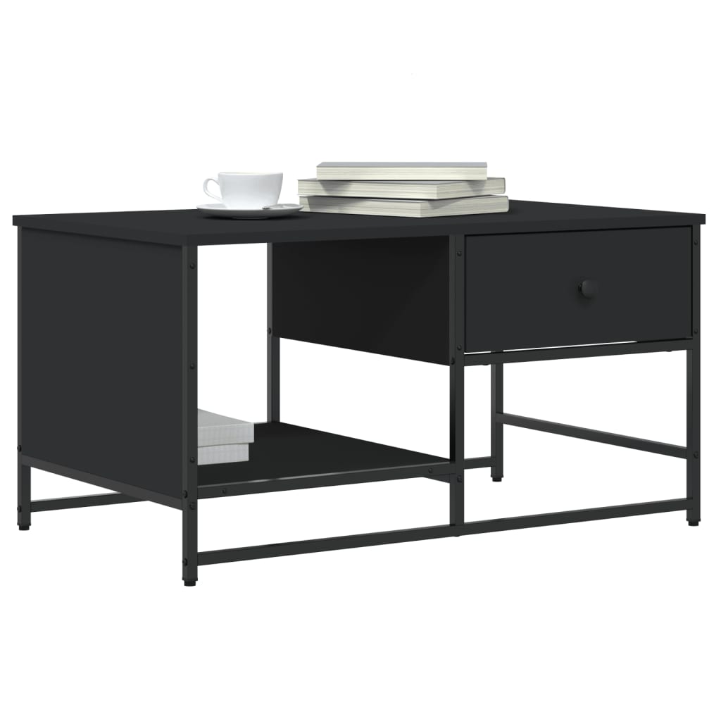 Coffee Table Black 85,5x51x45 cm Engineered Wood
