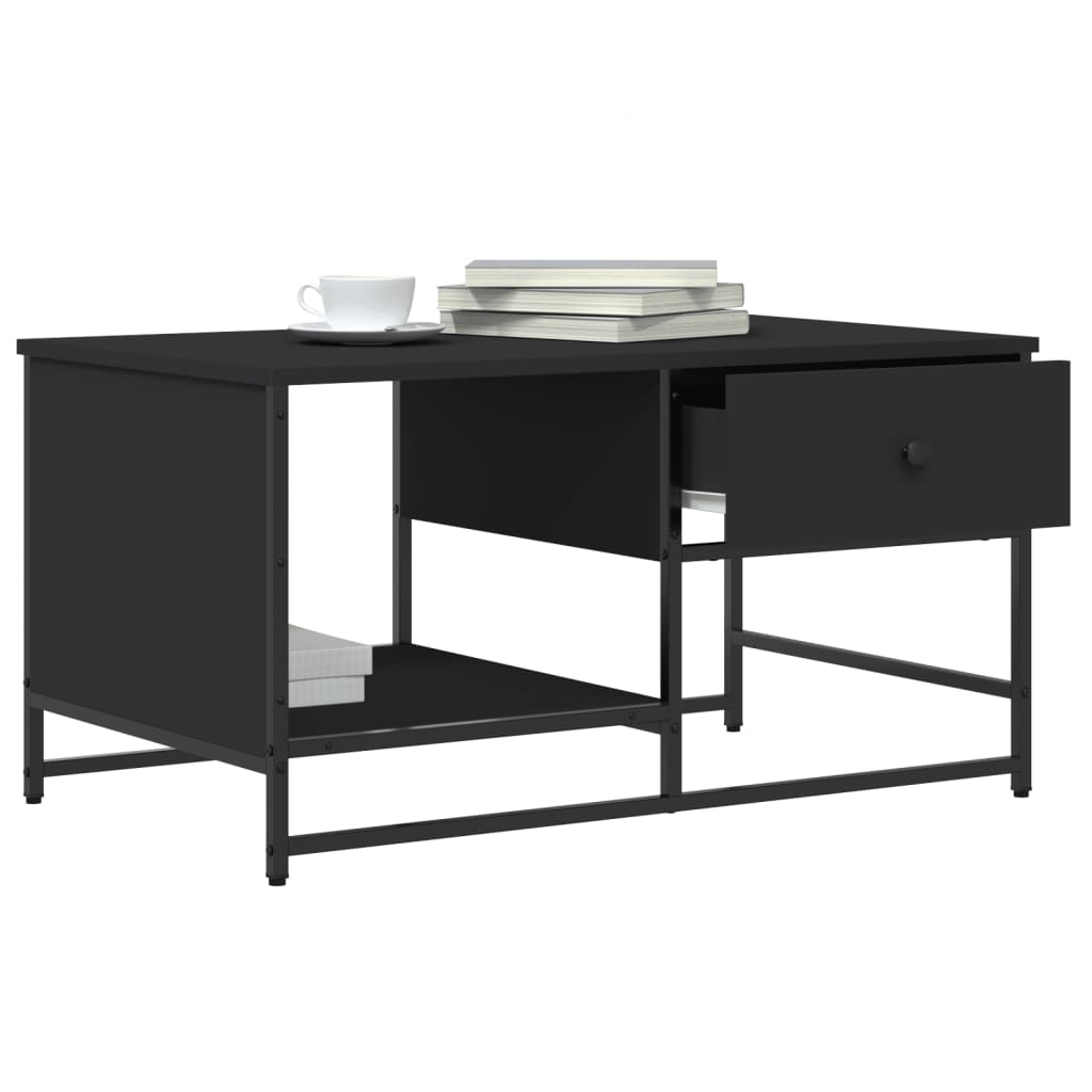 Coffee Table Black 85,5x51x45 cm Engineered Wood