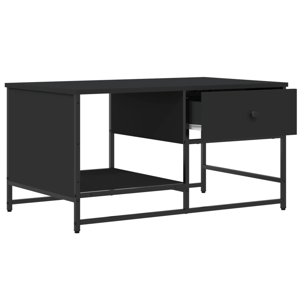 Coffee Table Black 85,5x51x45 cm Engineered Wood