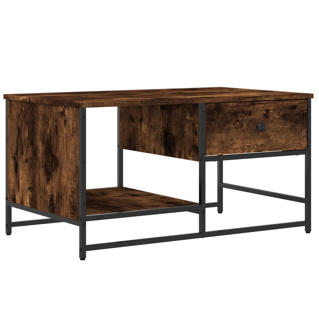 Coffee Table Smoked Oak 85,5x51x45 cm Engineered Wood