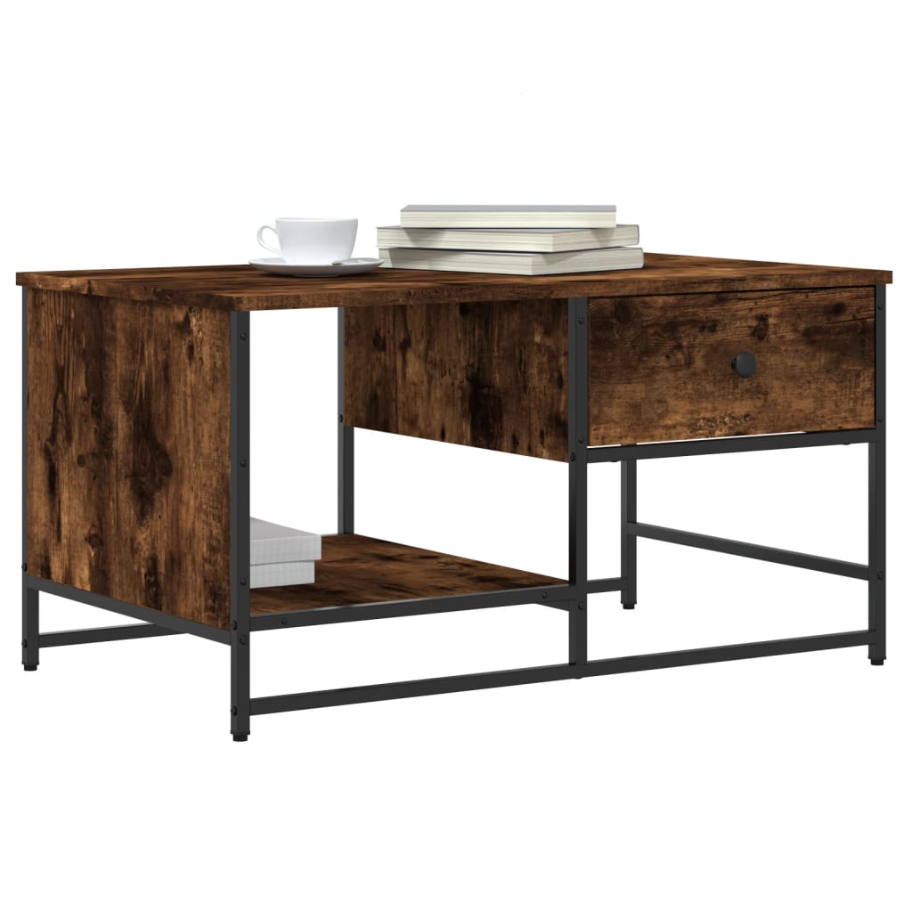 Coffee Table Smoked Oak 85,5x51x45 cm Engineered Wood