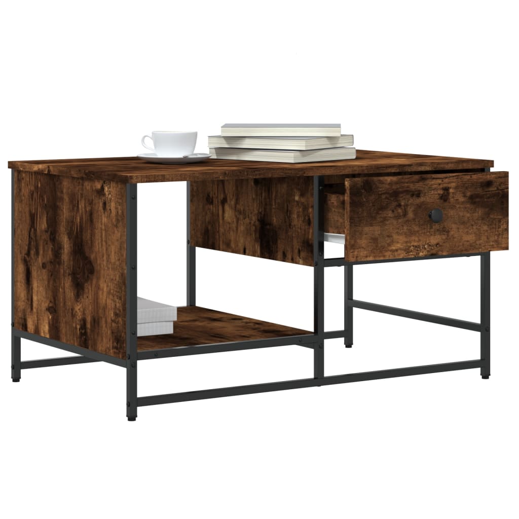 Coffee Table Smoked Oak 85,5x51x45 cm Engineered Wood
