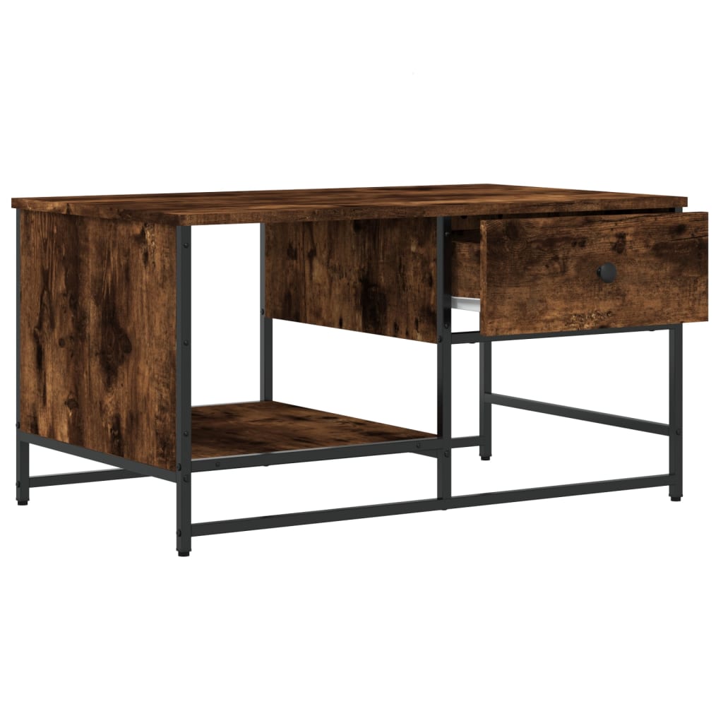 Coffee Table Smoked Oak 85,5x51x45 cm Engineered Wood