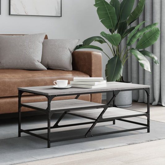 vidaXL Coffee Table Grey Sonoma 100x49x40 cm Engineered Wood