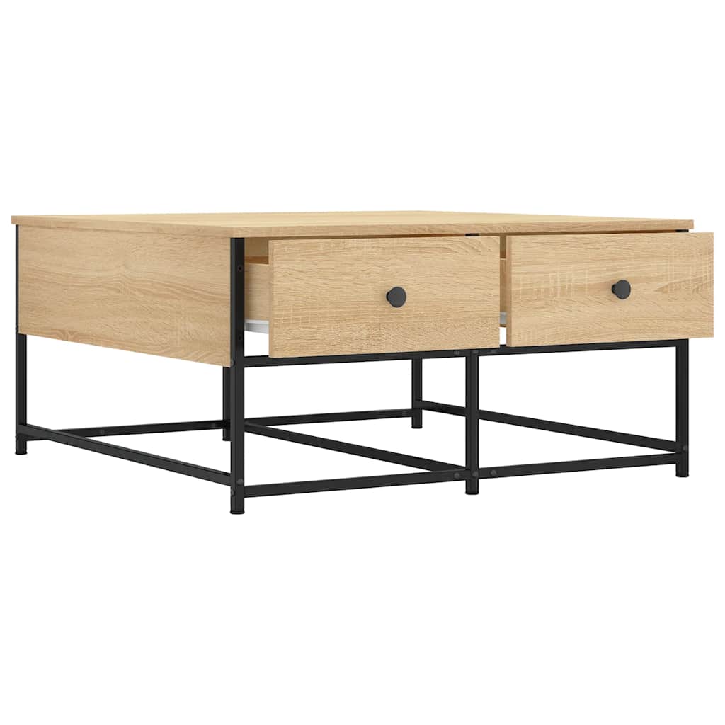 Coffee Table Sonoma Oak 80x80x40 cm Engineered Wood