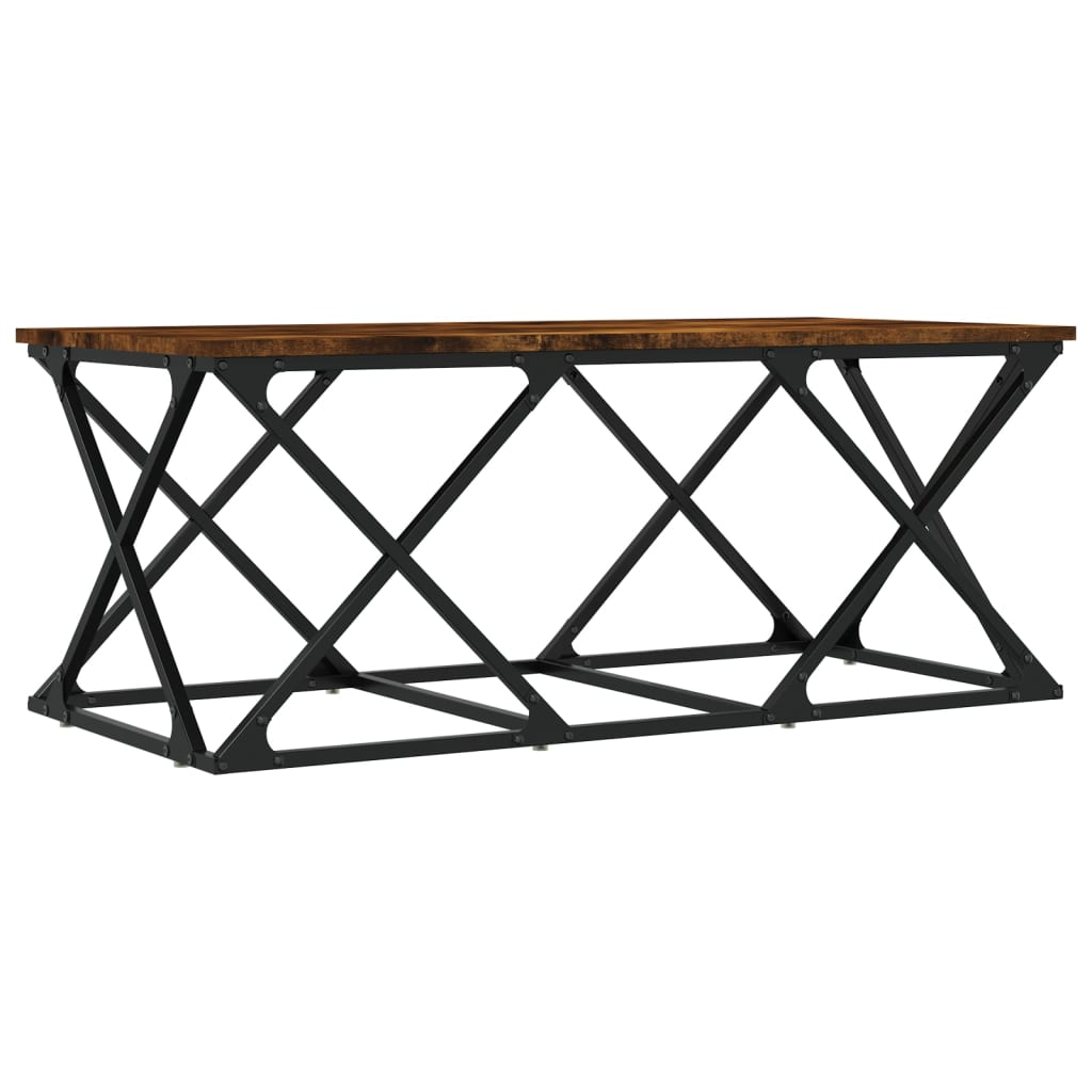 Coffee Table Smoked Oak 100x49x40 cm Engineered Wood