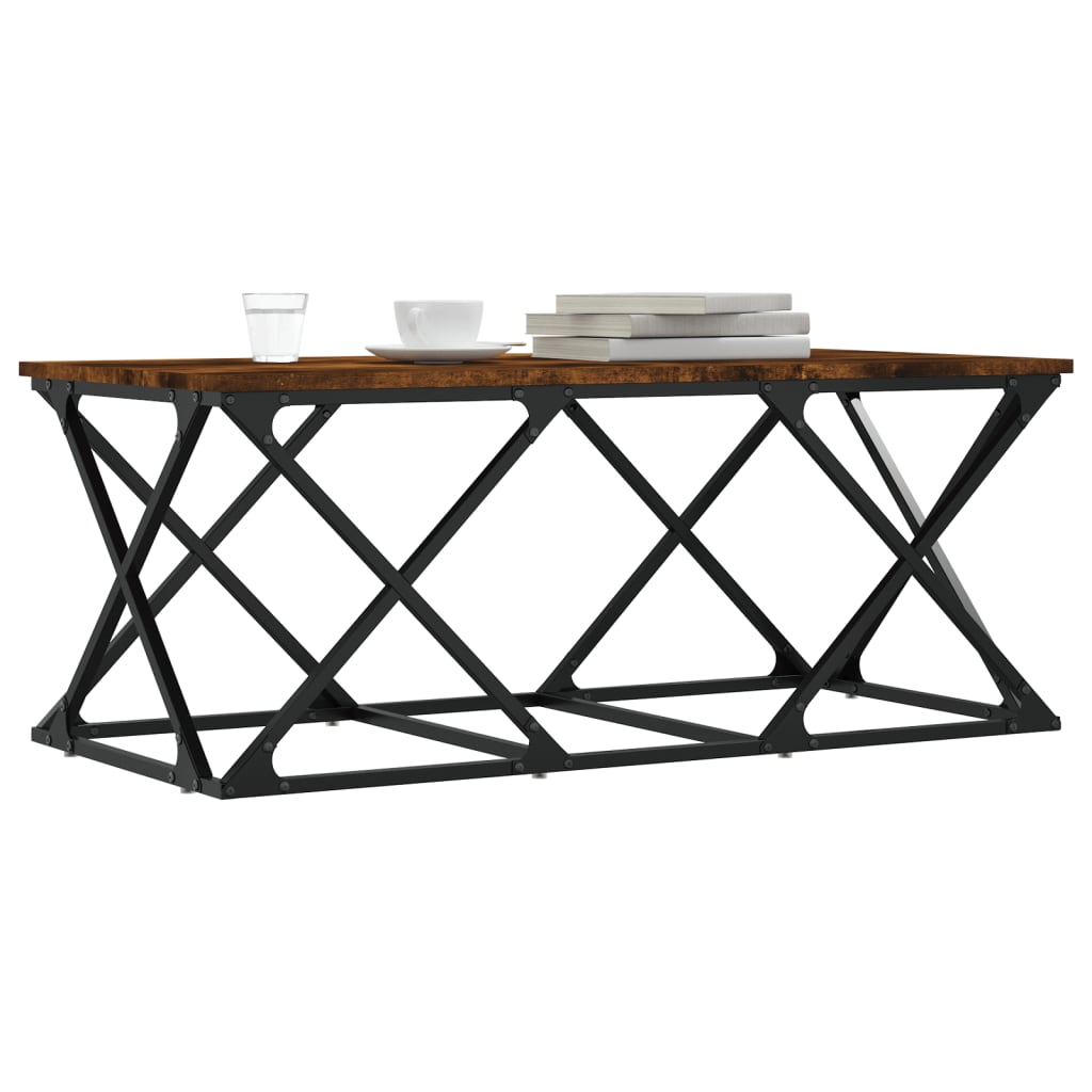 Coffee Table Smoked Oak 100x49x40 cm Engineered Wood