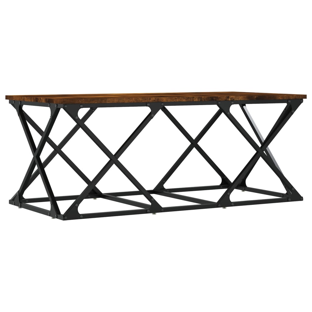 Coffee Table Smoked Oak 100x49x40 cm Engineered Wood