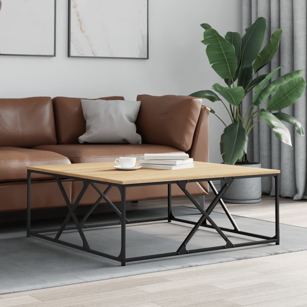 Coffee Table Sonoma Oak 100x100x40 cm Engineered Wood