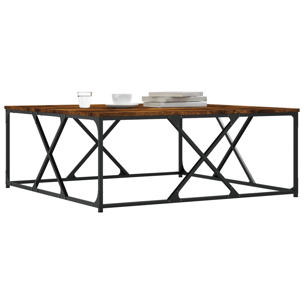 Coffee Table Smoked Oak 100x100x40 cm Engineered Wood