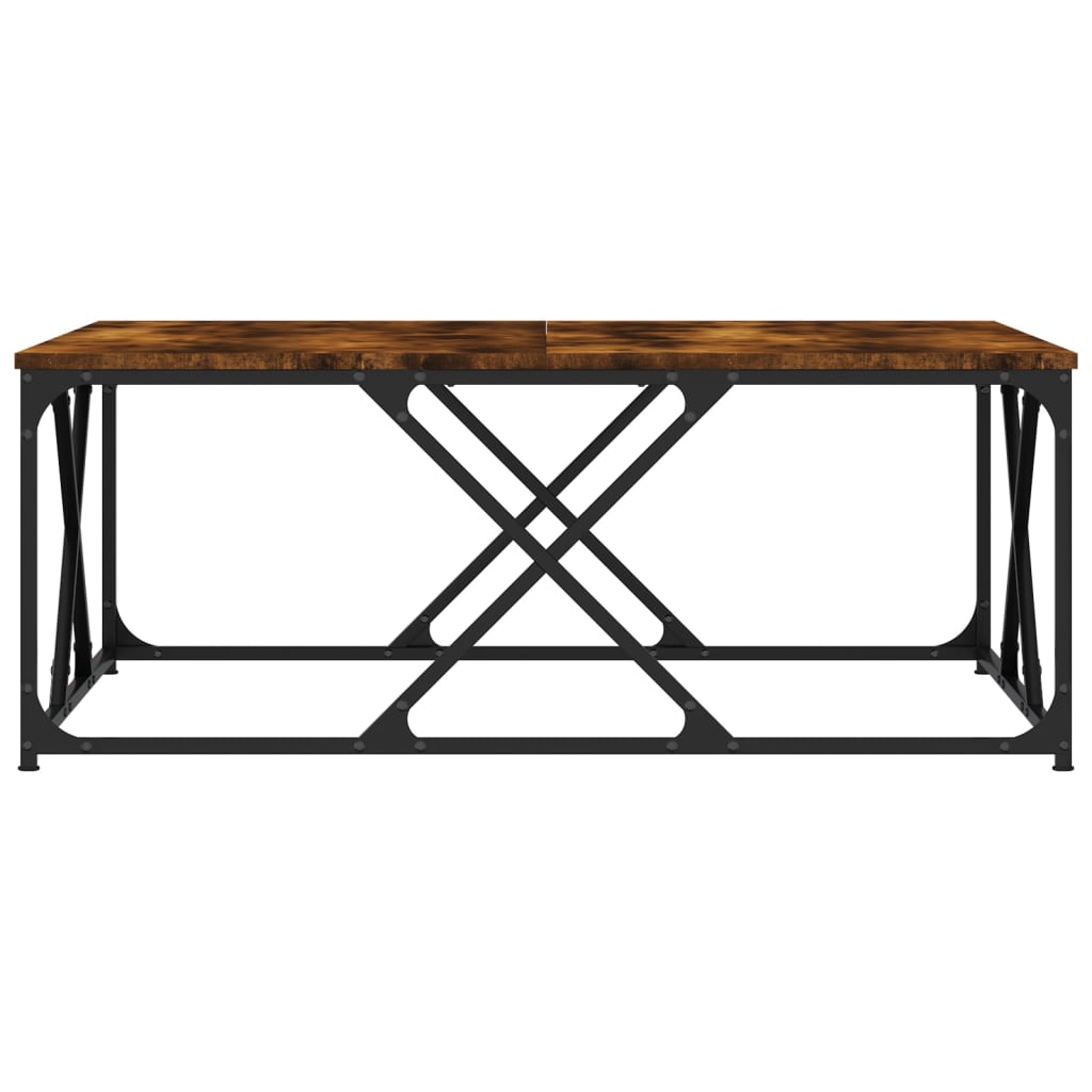 Coffee Table Smoked Oak 100x100x40 cm Engineered Wood