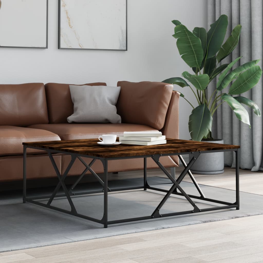 Coffee Table Smoked Oak 100x100x40 cm Engineered Wood